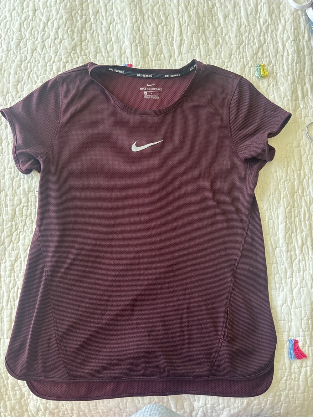 Nike Women's Maroon Short Sleeve Dri-FIT Performance Tee